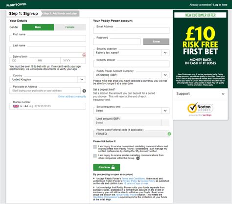 paddy power register